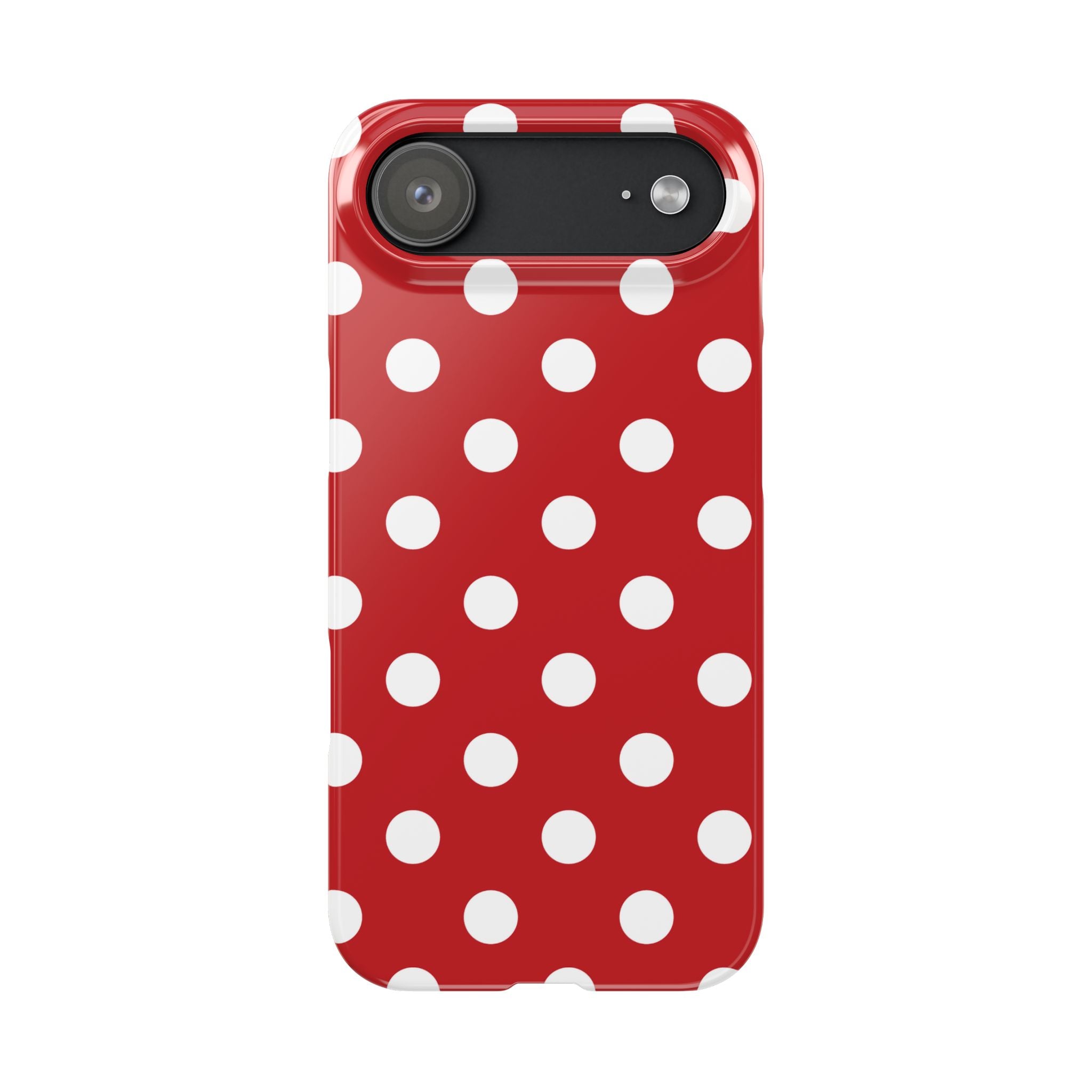 Red Polka Dot Slim Phone Case — Retro Chic iPhone Cover
