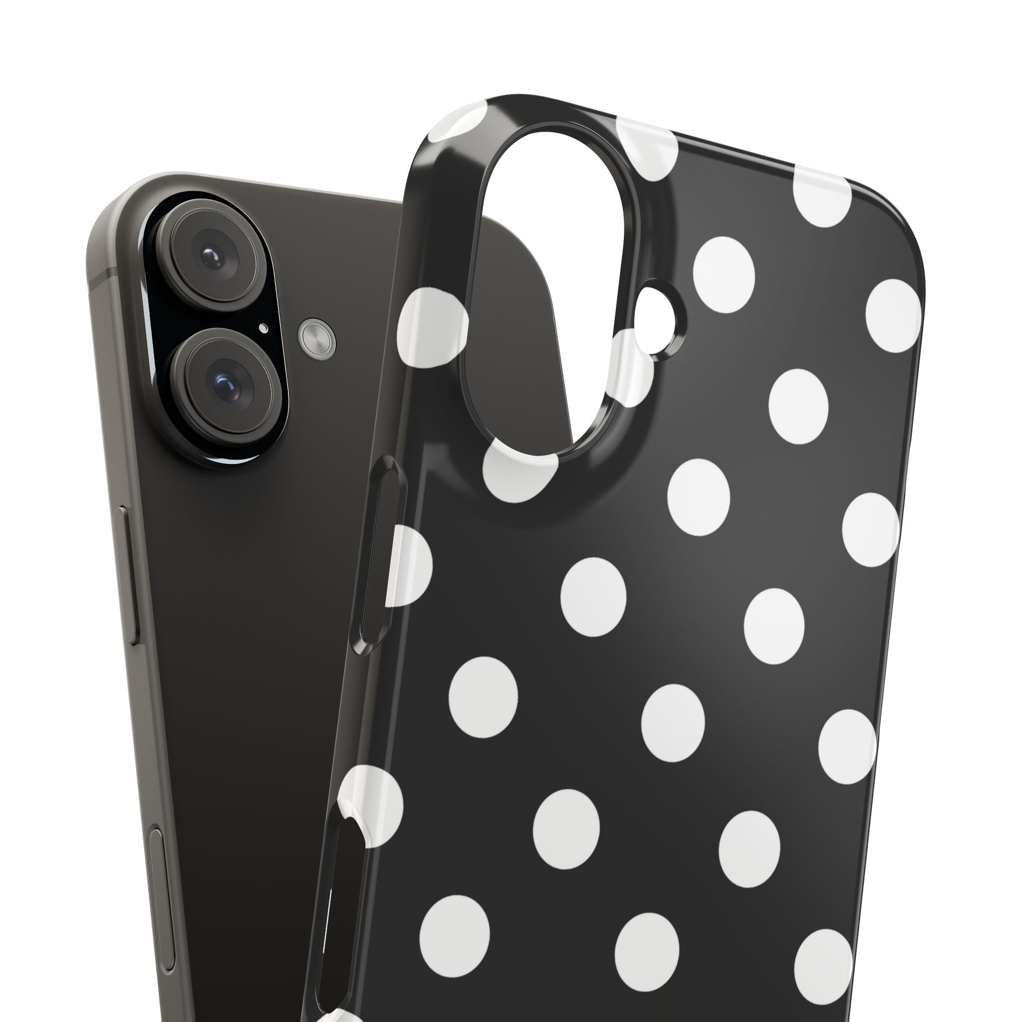 Polka Dot Slim Phone Case — Black & White Retro Dot Pattern