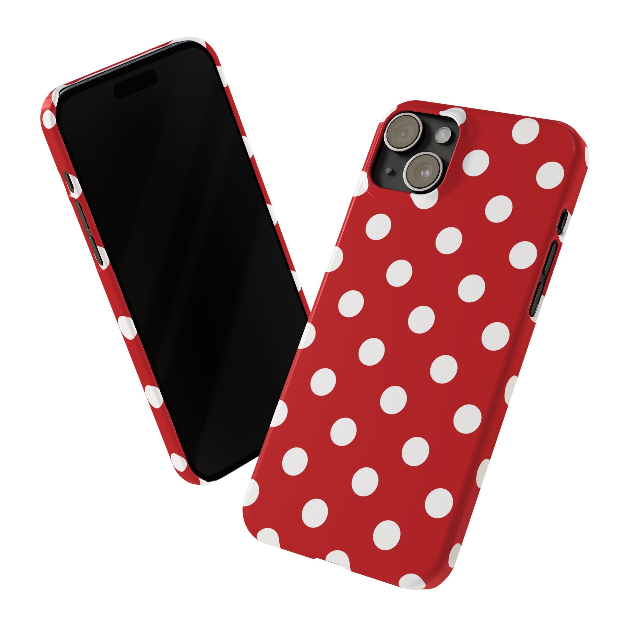 Red Polka Dot Slim Phone Case — Retro Chic iPhone Cover