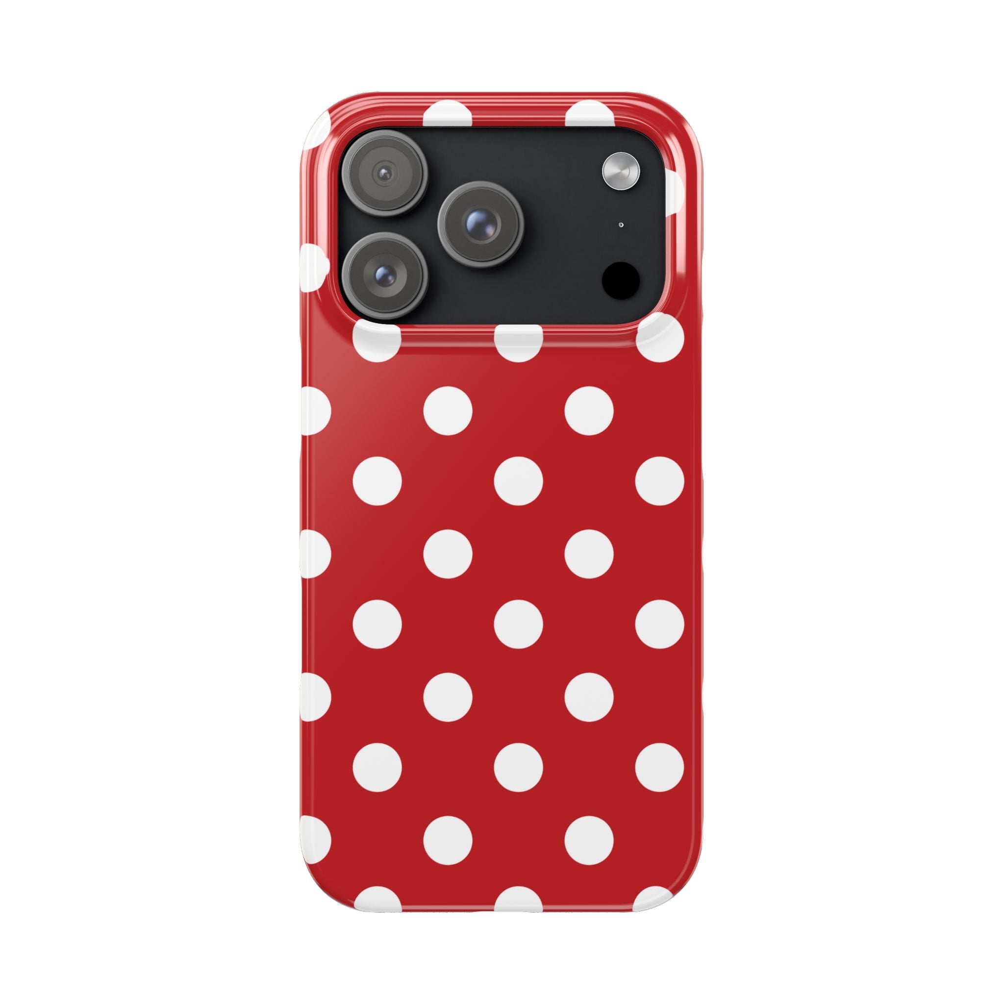 Red Polka Dot Slim Phone Case — Retro Chic iPhone Cover