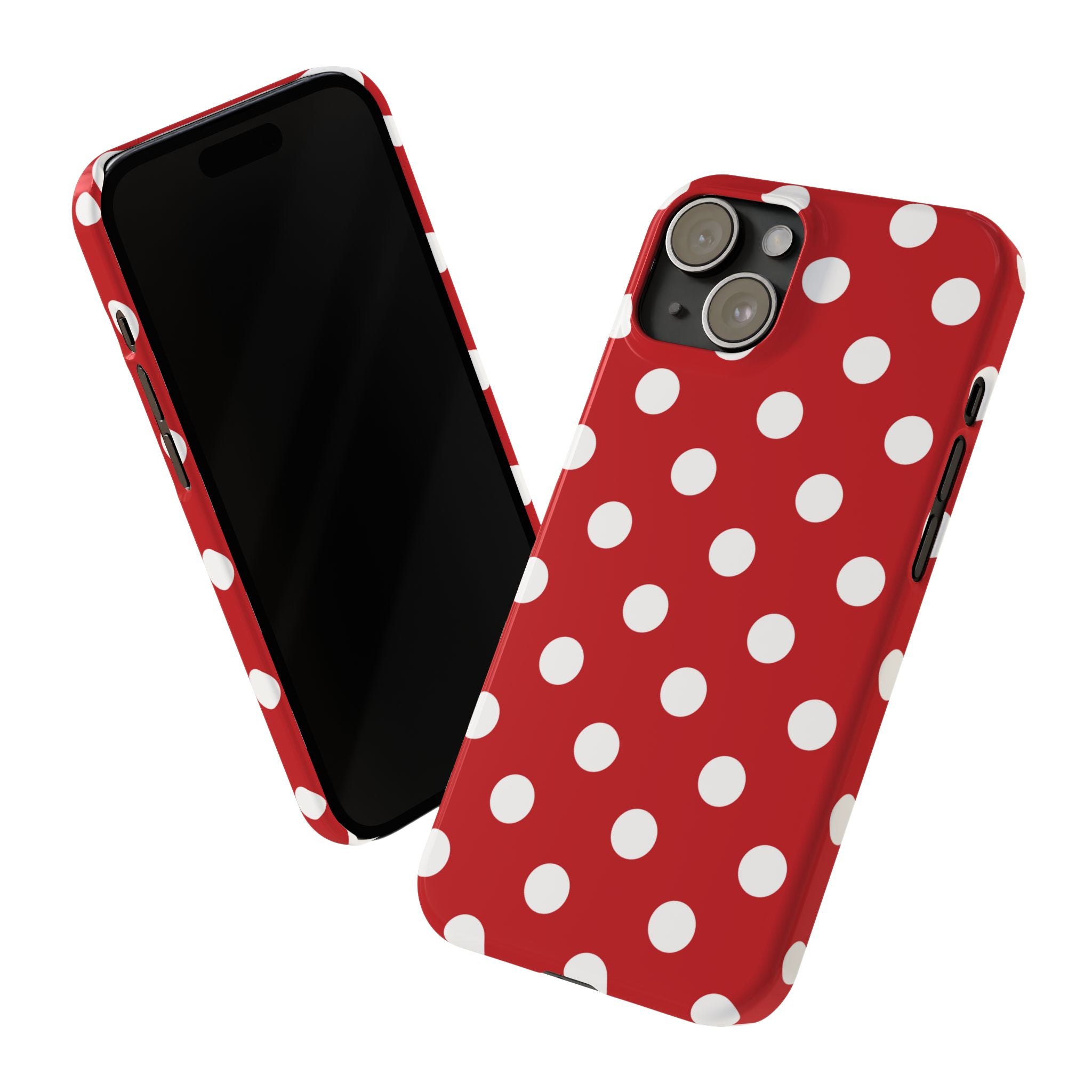Red Polka Dot Slim Phone Case — Retro Chic iPhone Cover