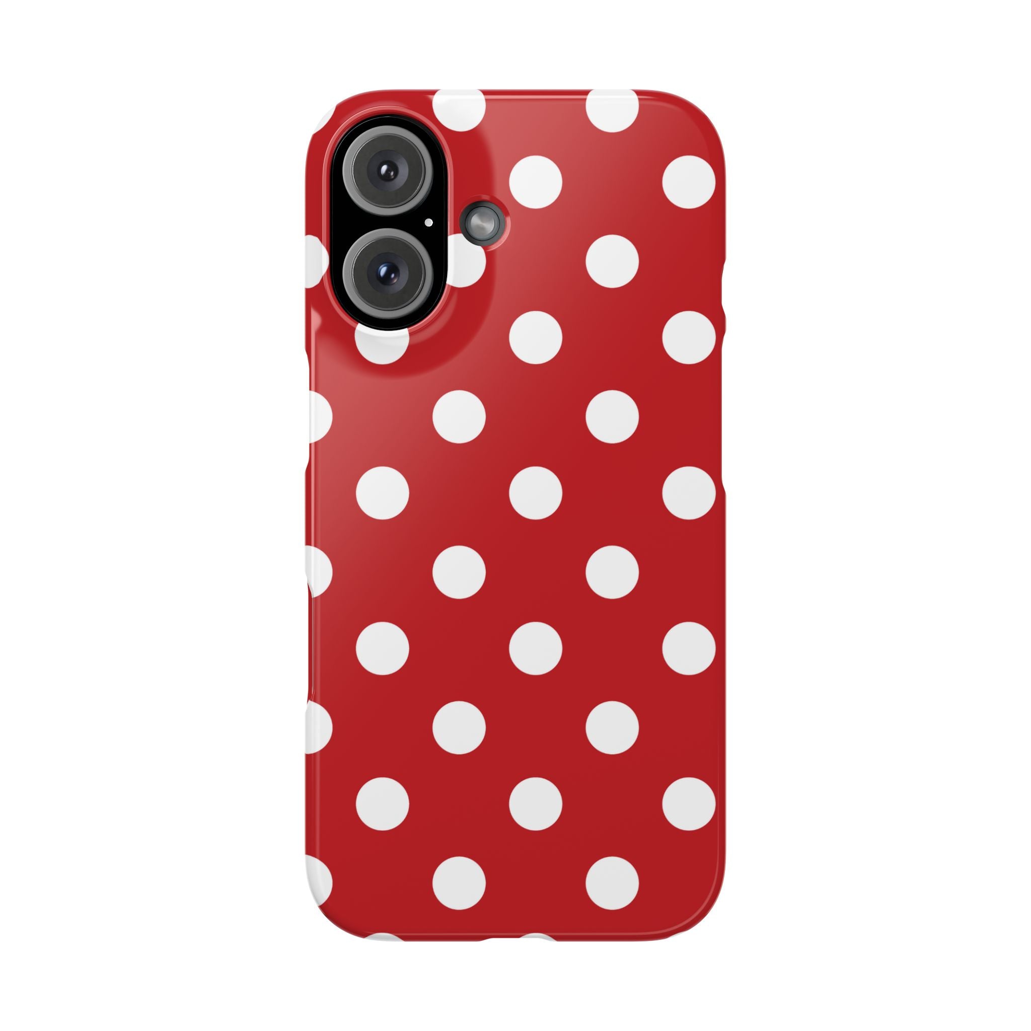 Red Polka Dot Slim Phone Case — Retro Chic iPhone Cover