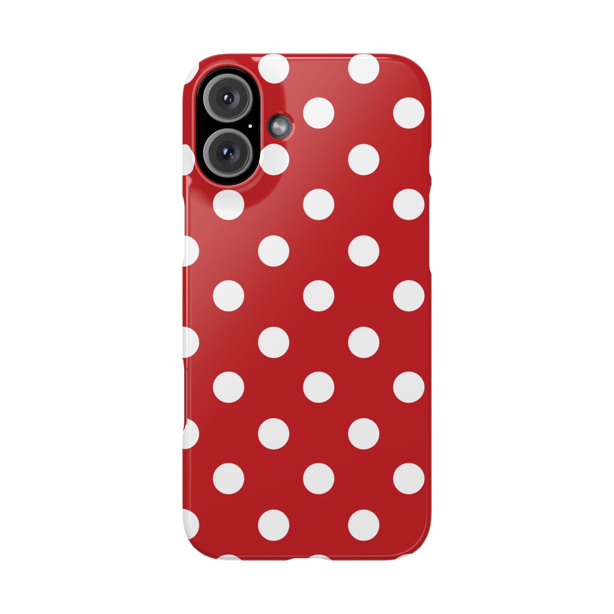 Red Polka Dot Slim Phone Case — Retro Chic iPhone Cover