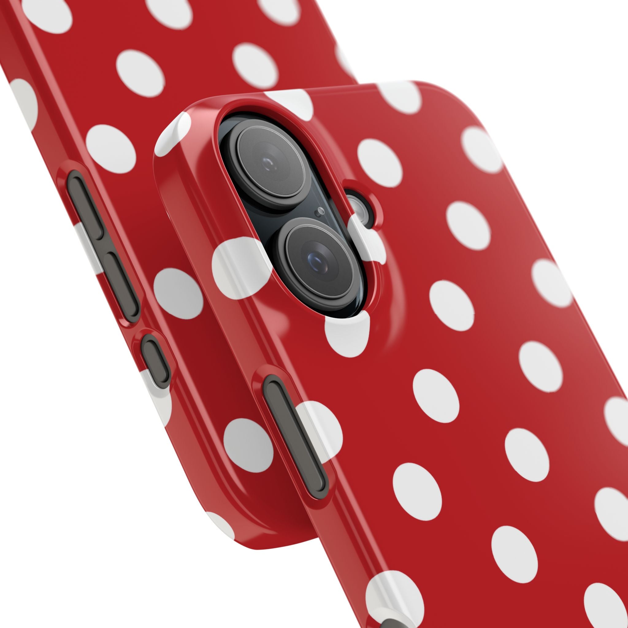 Red Polka Dot Slim Phone Case — Retro Chic iPhone Cover