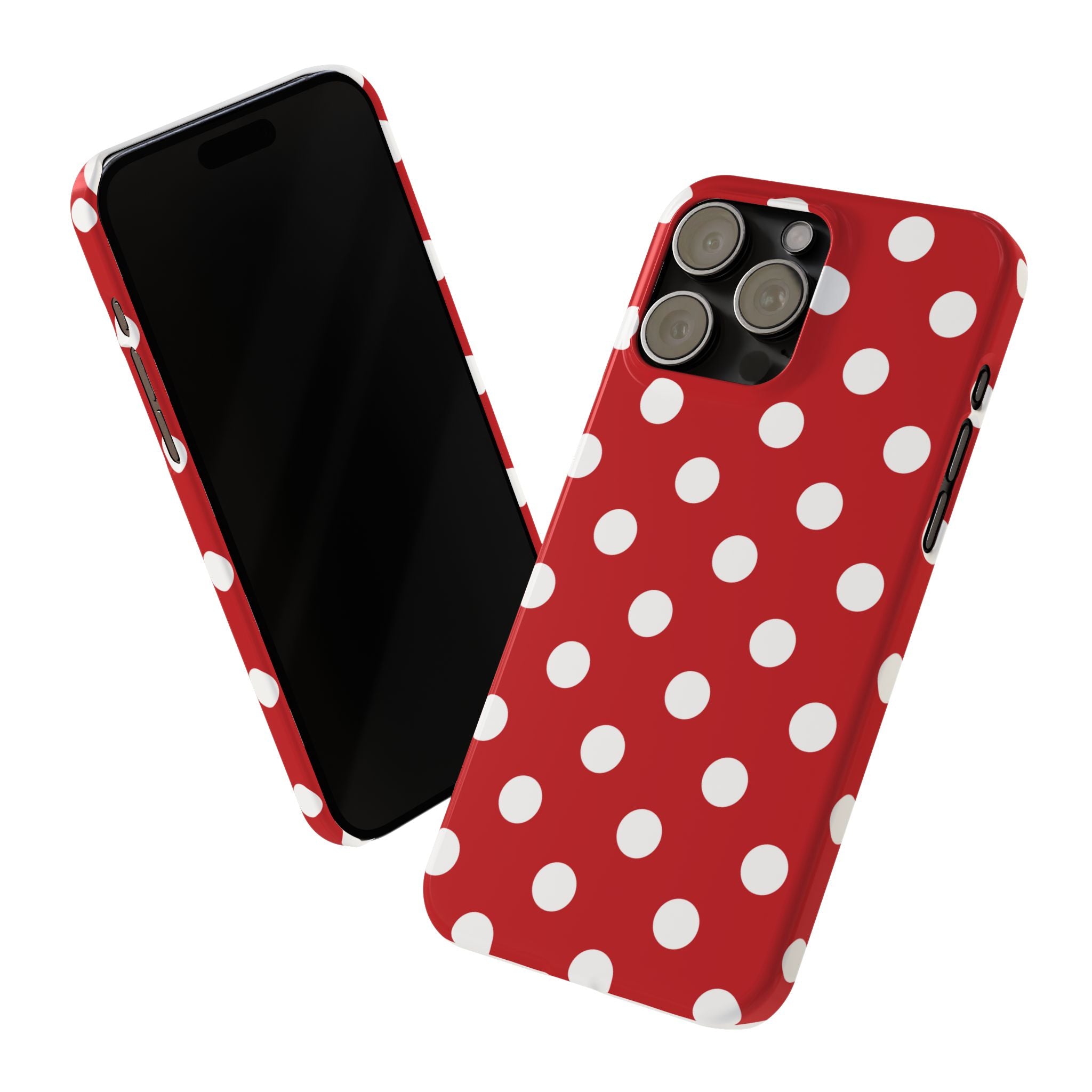Red Polka Dot Slim Phone Case — Retro Chic iPhone Cover
