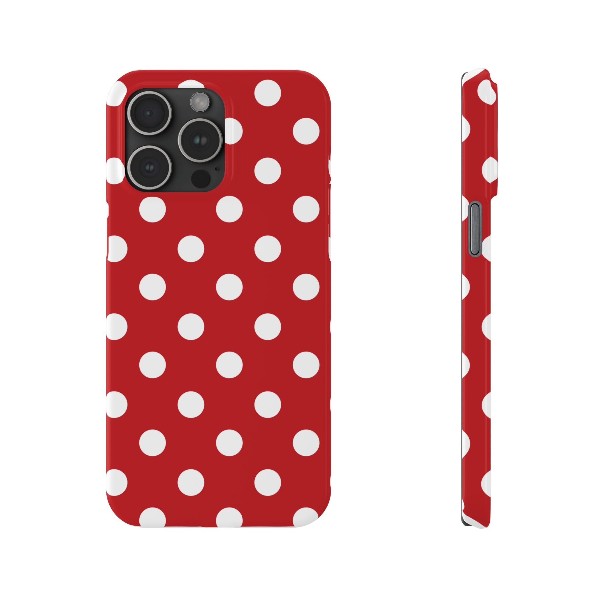 Red Polka Dot Slim Phone Case — Retro Chic iPhone Cover