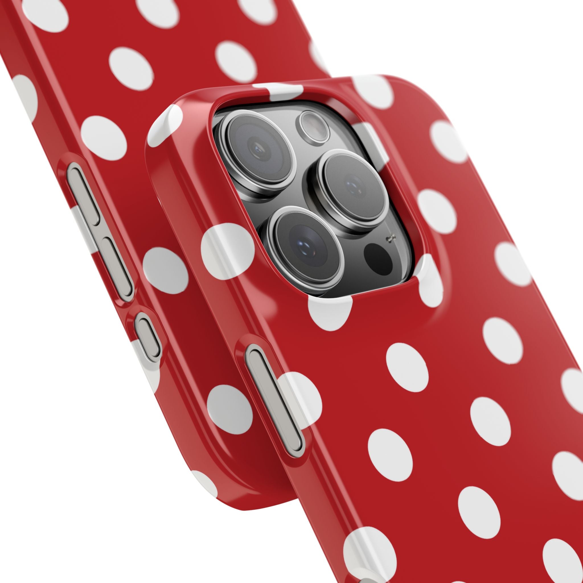 Red Polka Dot Slim Phone Case — Retro Chic iPhone Cover