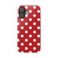 Red Polka Dot Slim Phone Case — Retro Chic iPhone Cover