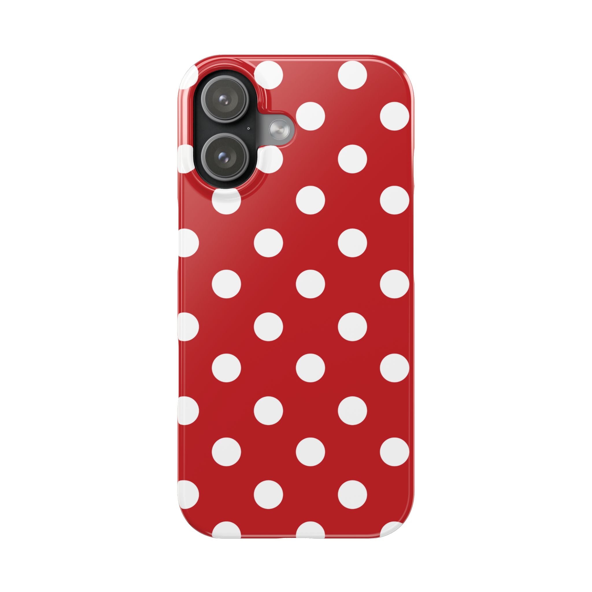 Red Polka Dot Slim Phone Case — Retro Chic iPhone Cover