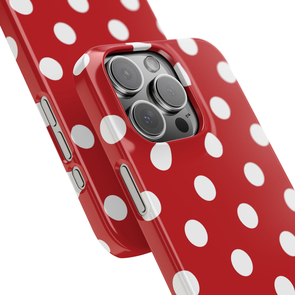 Red Polka Dot Slim Phone Case — Retro Chic iPhone Cover