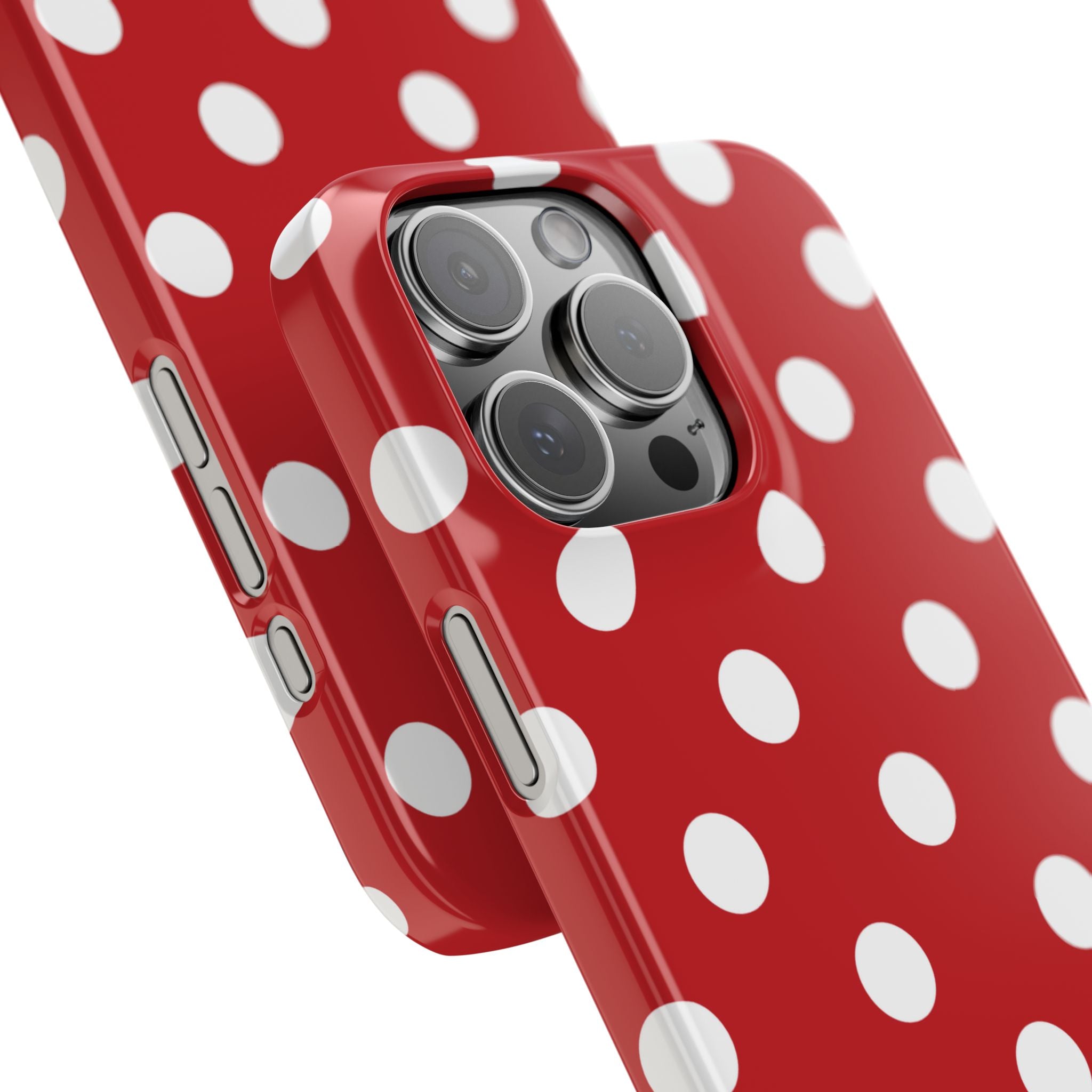 Red Polka Dot Slim Phone Case — Retro Chic iPhone Cover