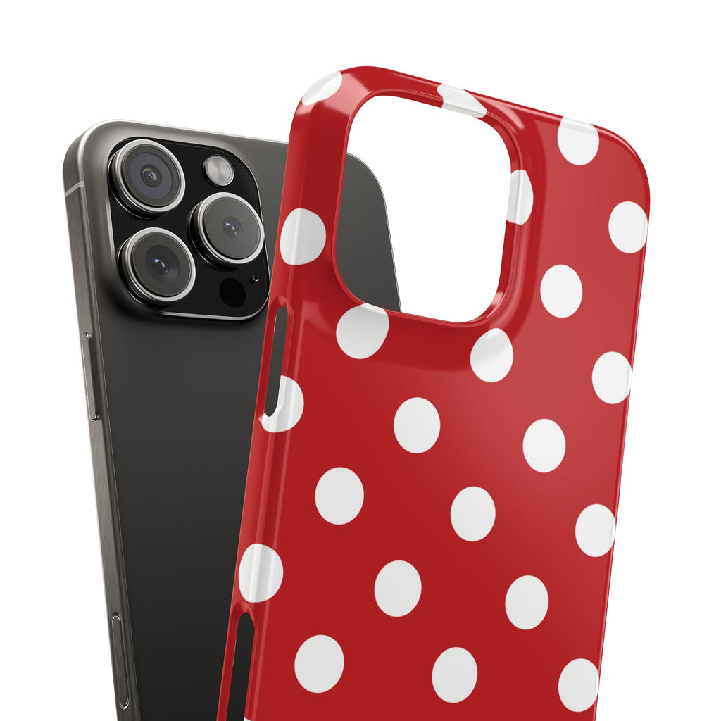 Red Polka Dot Slim Phone Case — Retro Chic iPhone Cover