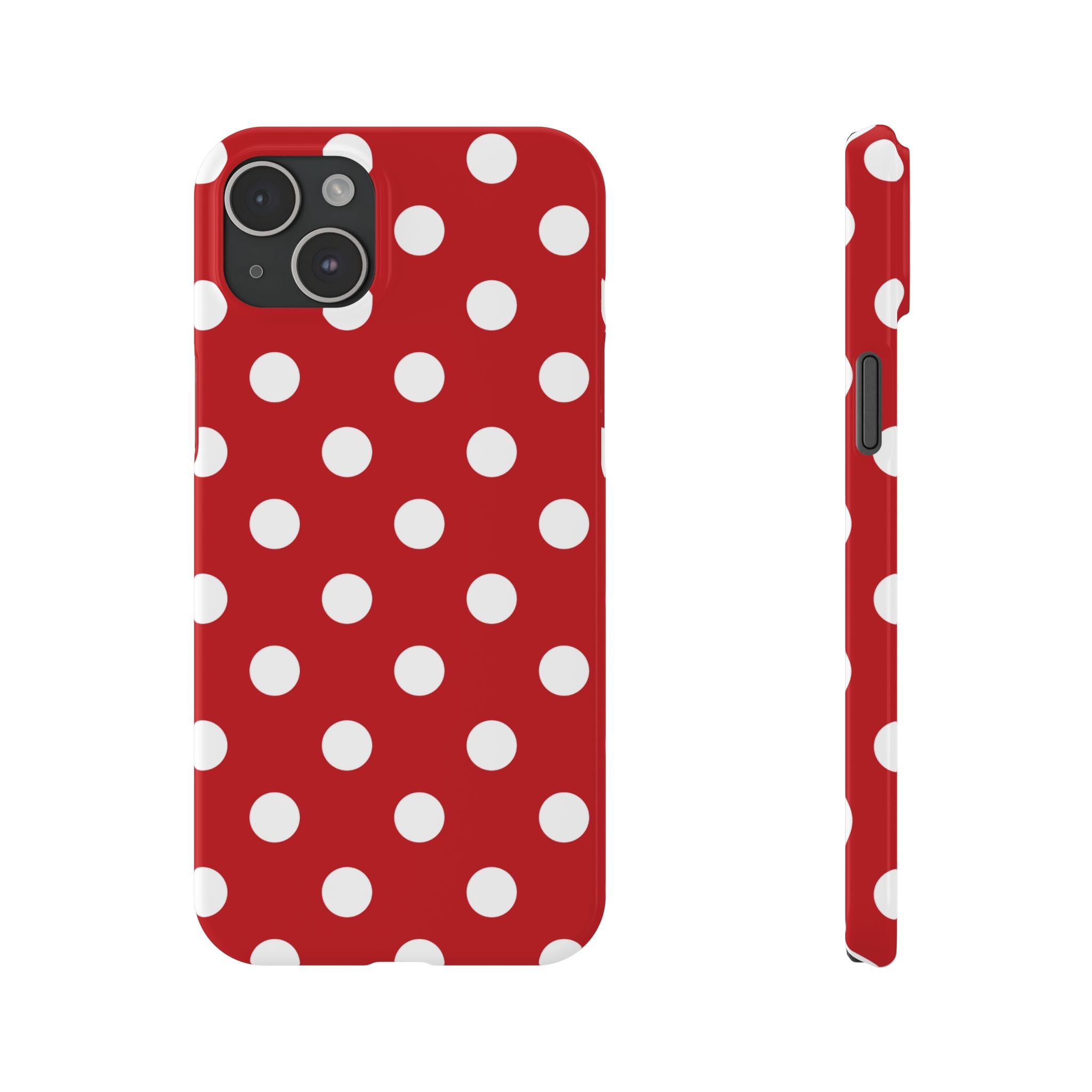 Red Polka Dot Slim Phone Case — Retro Chic iPhone Cover