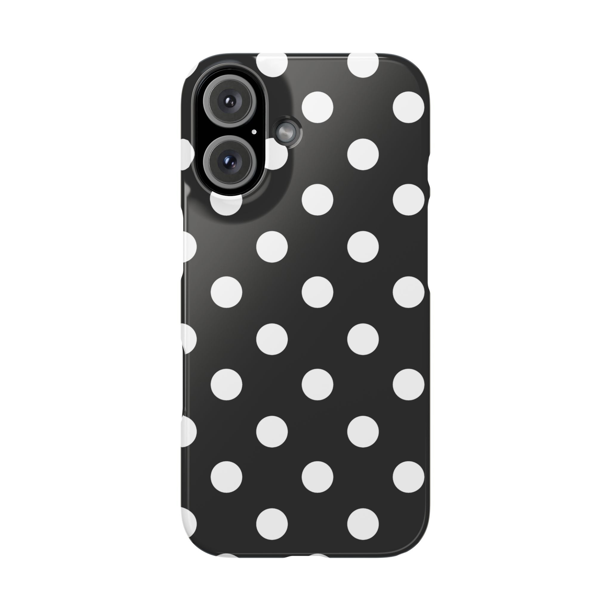 Polka Dot Slim Phone Case — Black & White Retro Dot Pattern