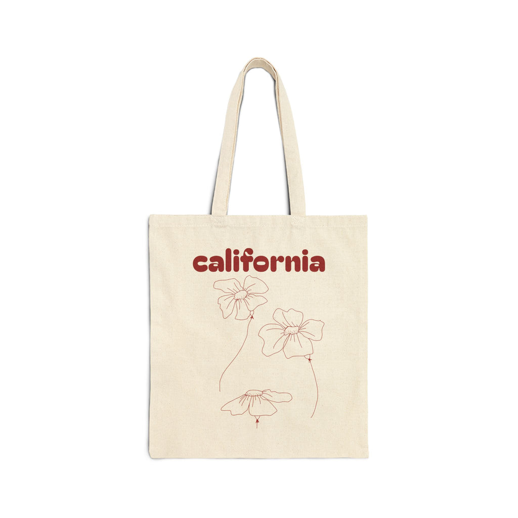 California Canvas Tote Bag — Retro Text Organic Cotton Market Bag