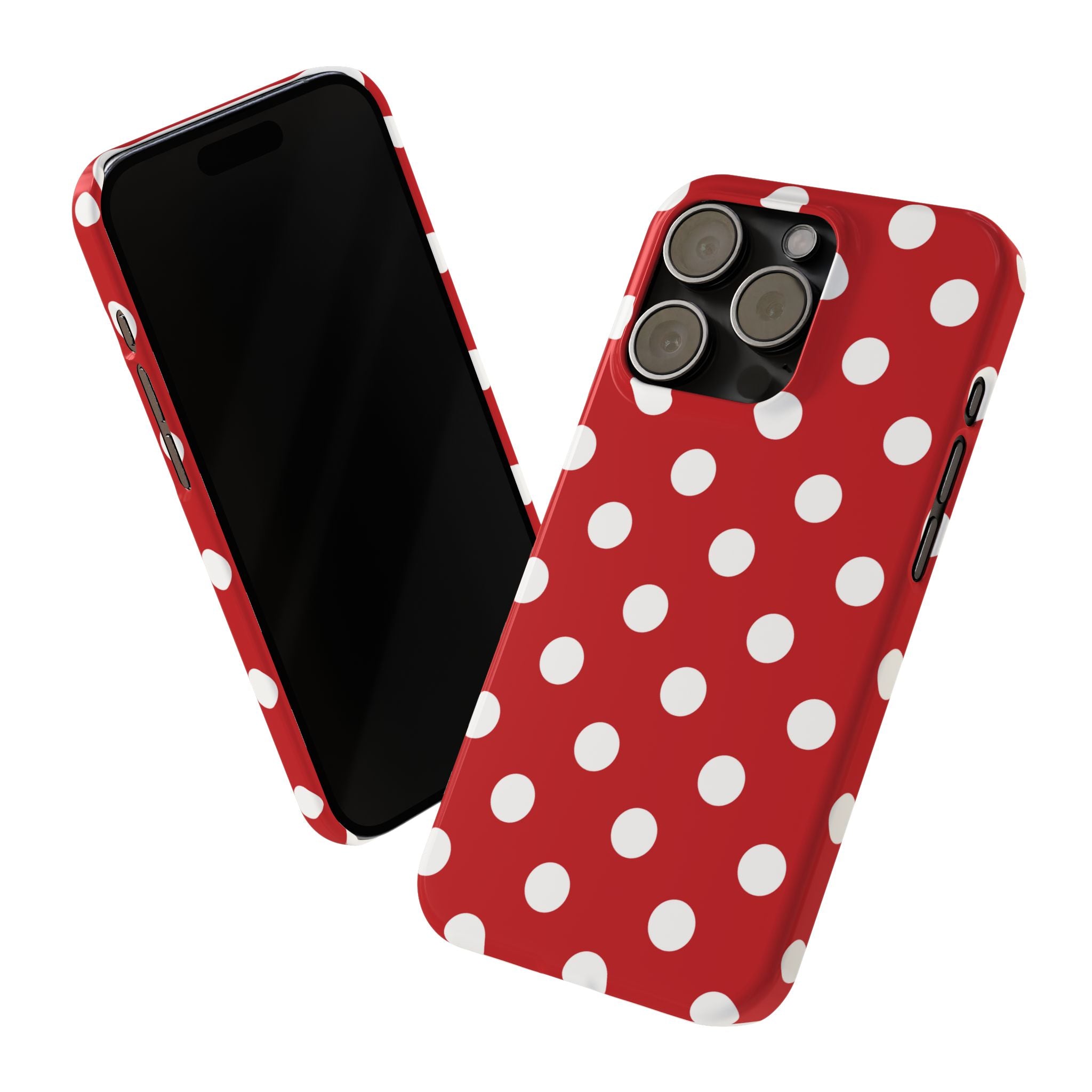 Red Polka Dot Slim Phone Case — Retro Chic iPhone Cover