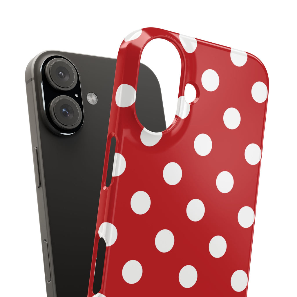 Red Polka Dot Slim Phone Case — Retro Chic iPhone Cover