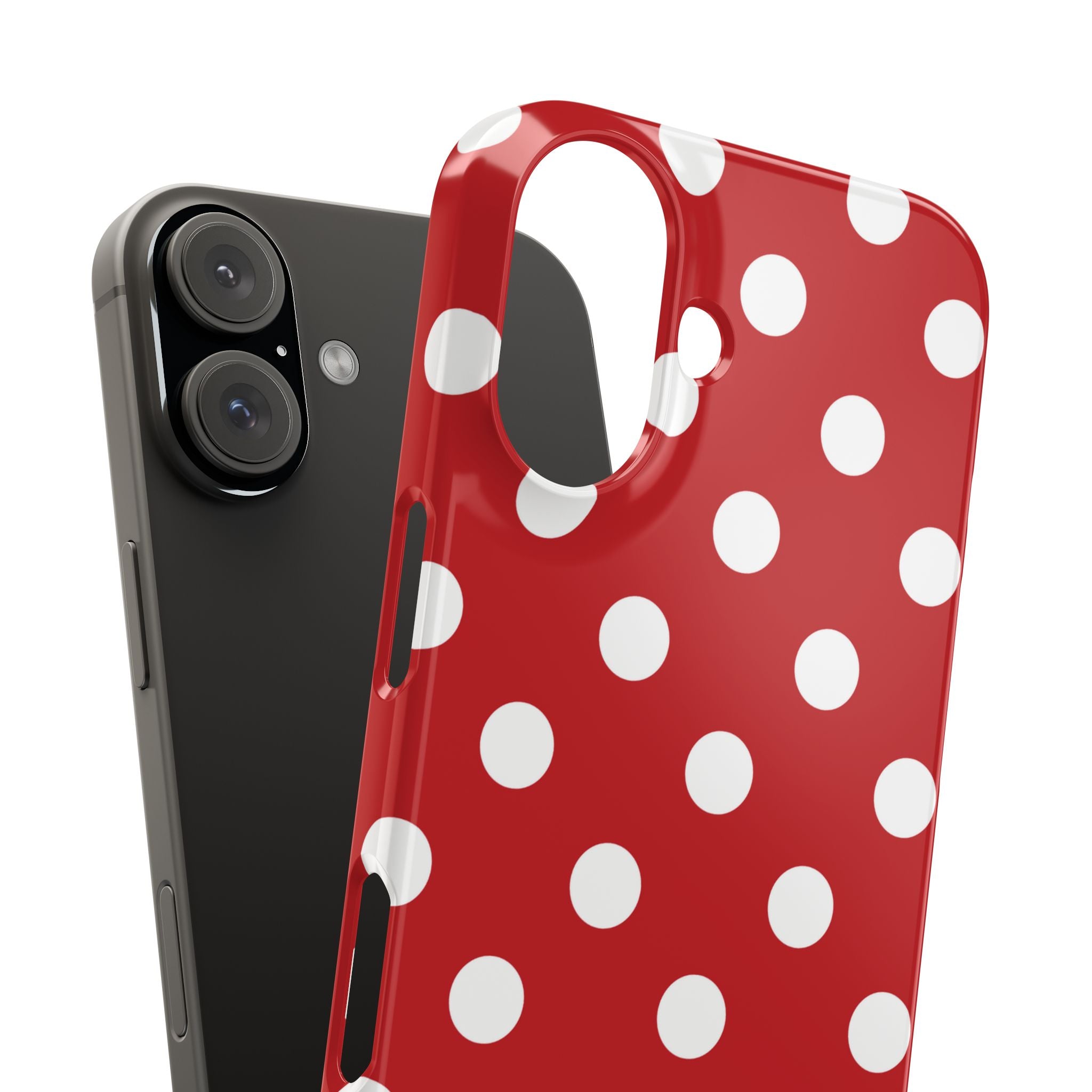Red Polka Dot Slim Phone Case — Retro Chic iPhone Cover