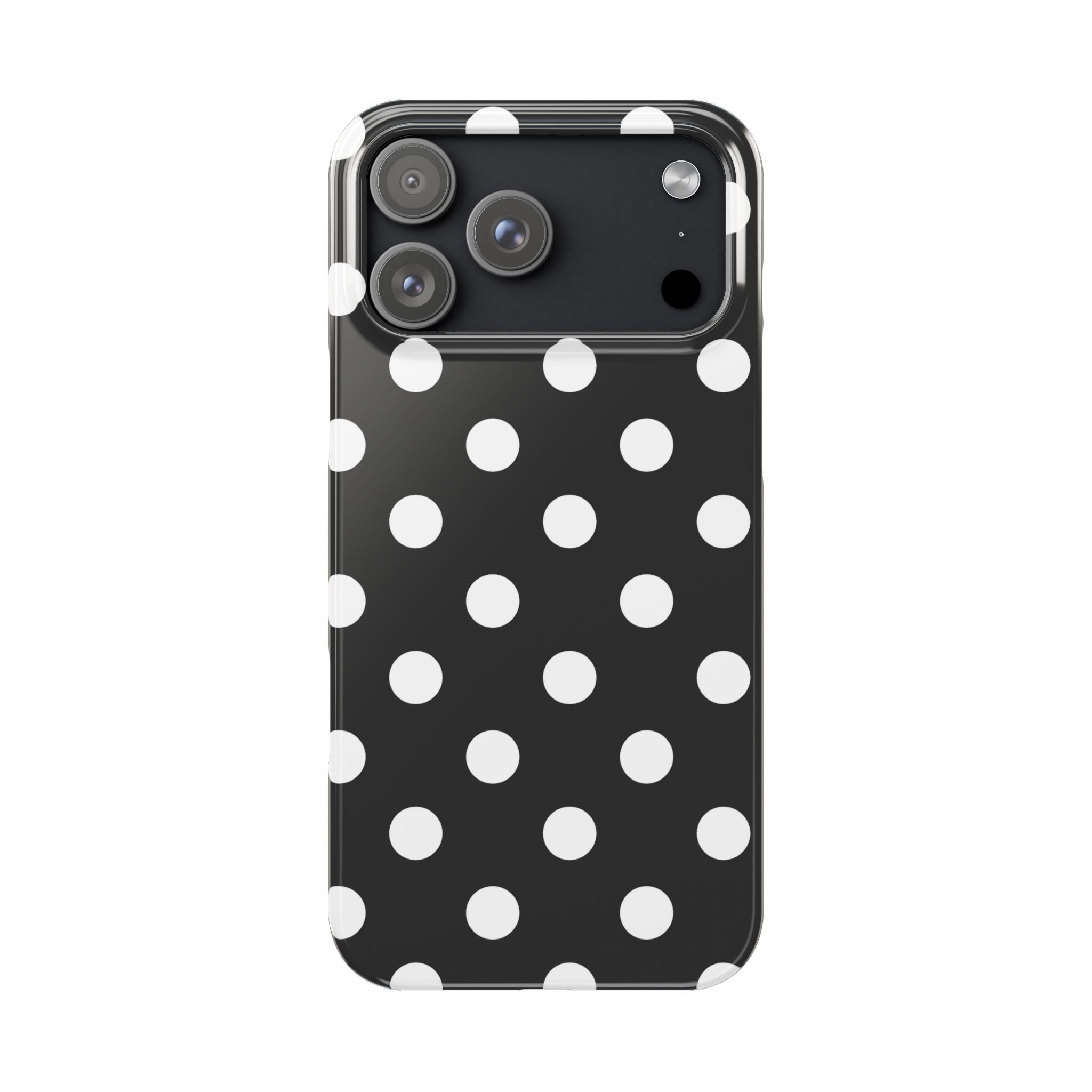 Polka Dot Slim Phone Case — Black & White Retro Dot Pattern