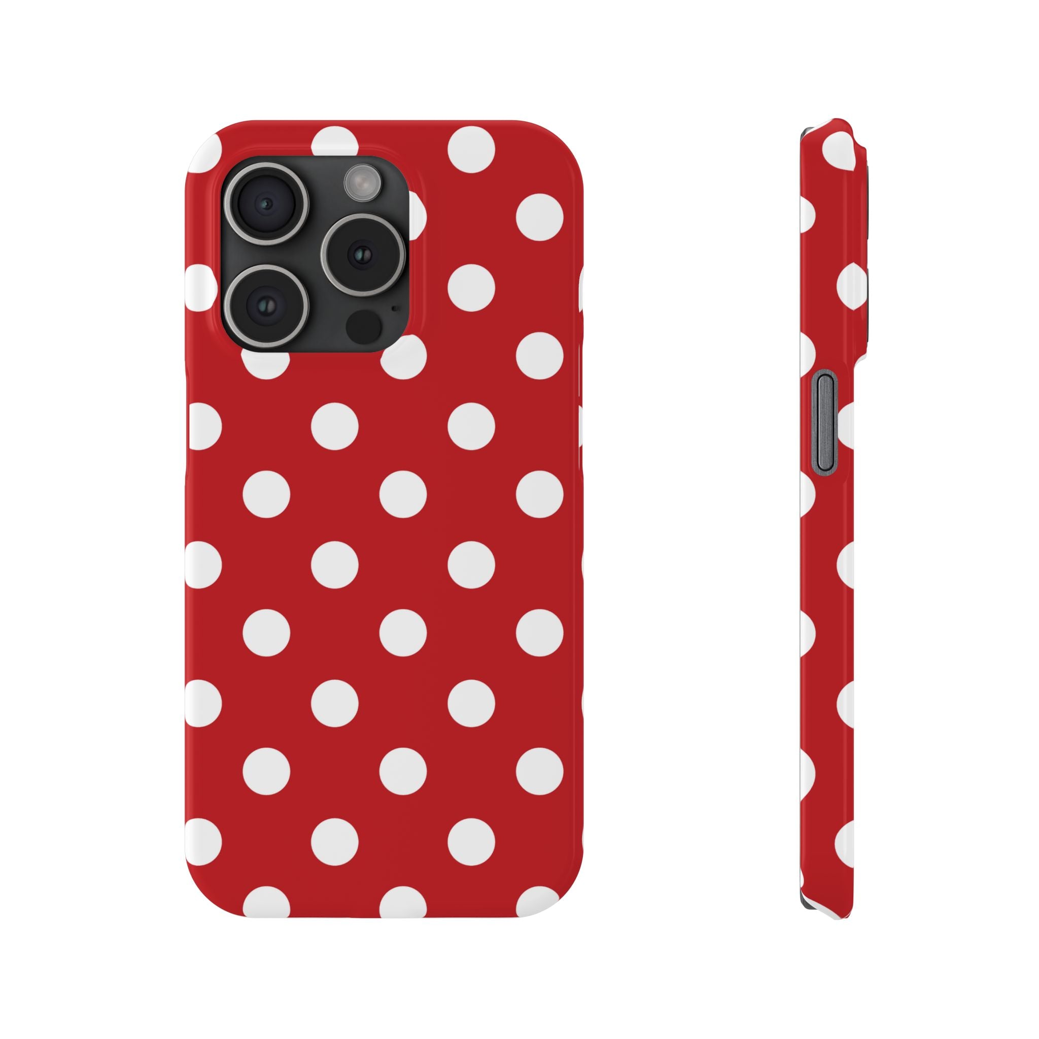 Red Polka Dot Slim Phone Case — Retro Chic iPhone Cover