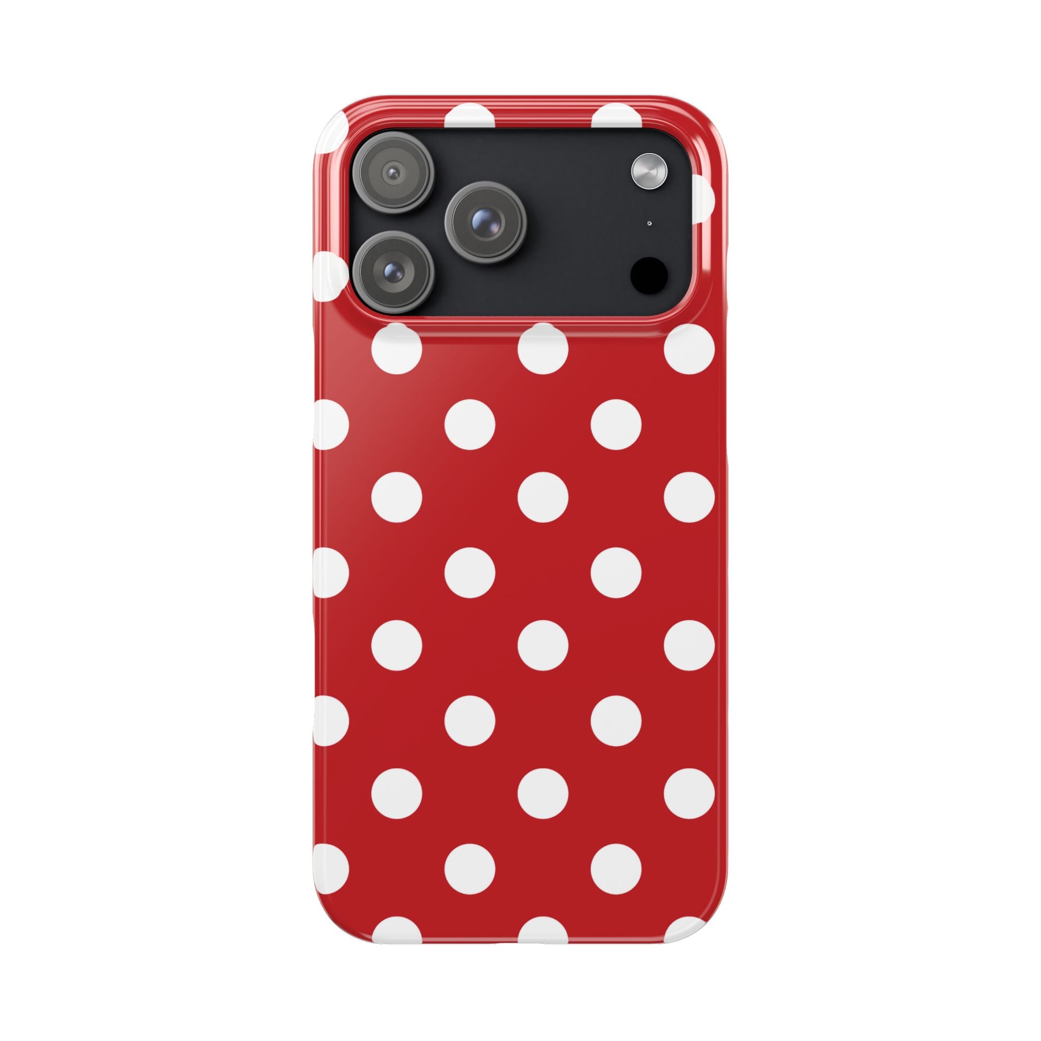 Red Polka Dot Slim Phone Case — Retro Chic iPhone Cover