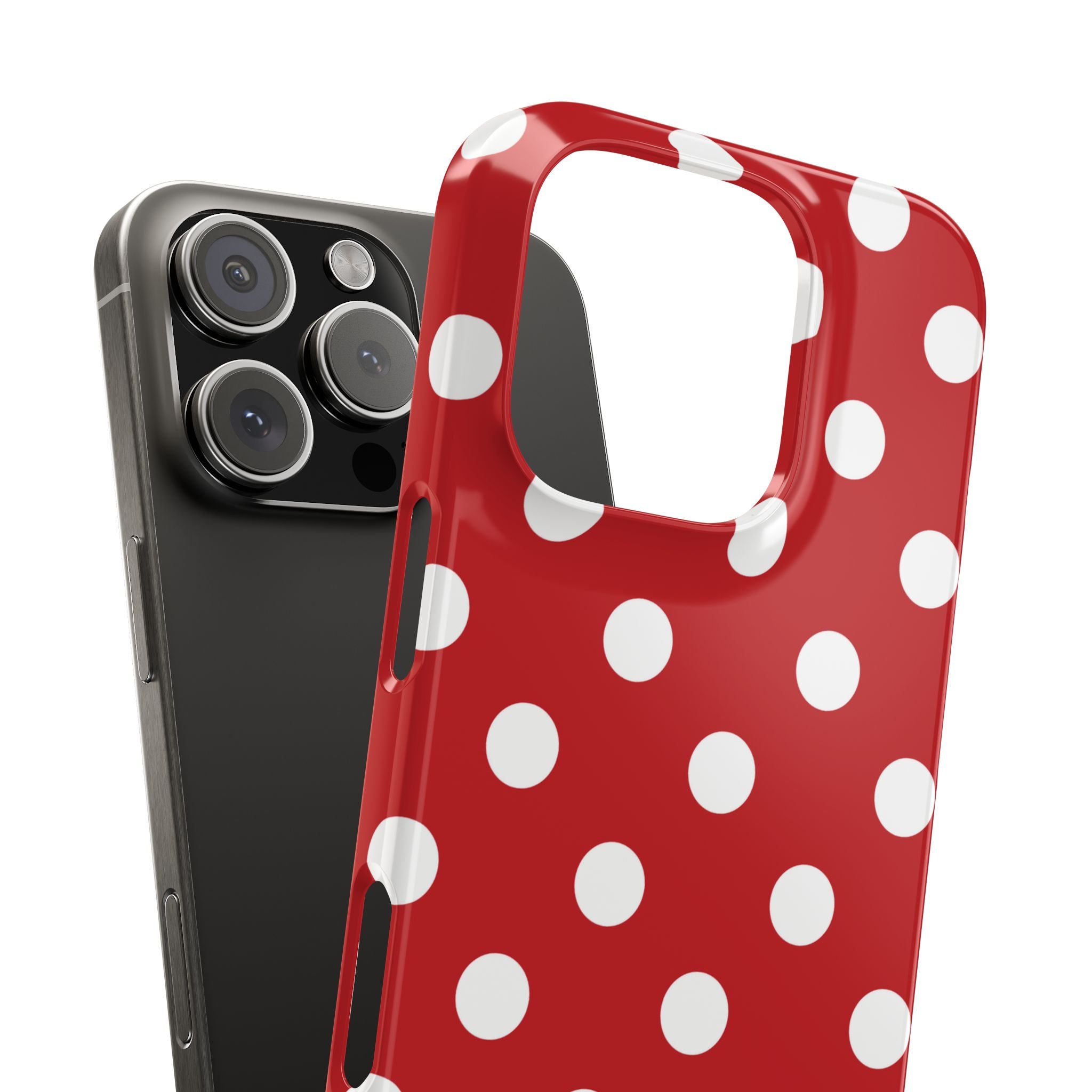 Red Polka Dot Slim Phone Case — Retro Chic iPhone Cover