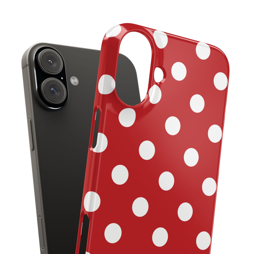 Red Polka Dot Slim Phone Case — Retro Chic iPhone Cover