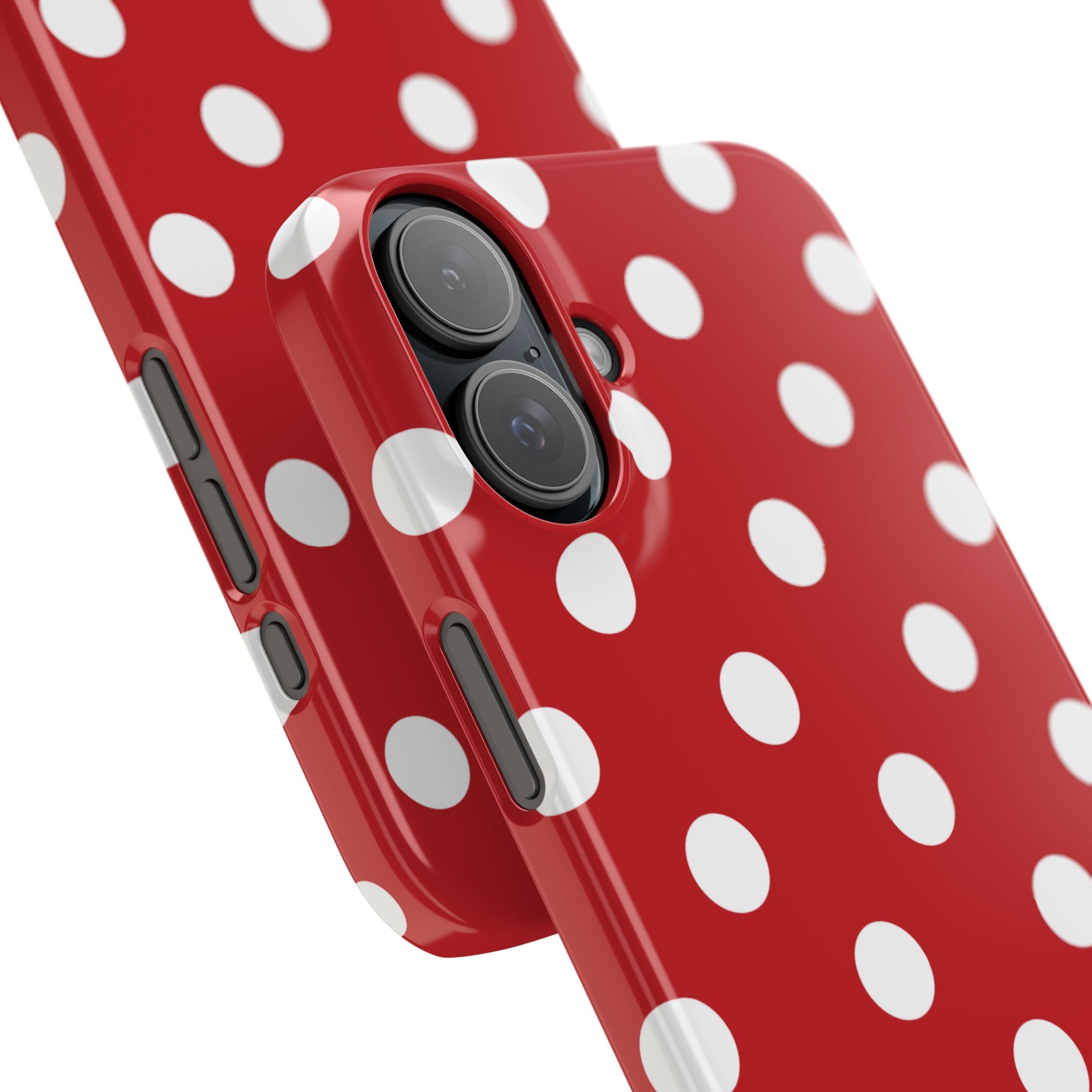 Red Polka Dot Slim Phone Case — Retro Chic iPhone Cover