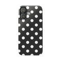 Polka Dot Slim Phone Case — Black & White Retro Dot Pattern