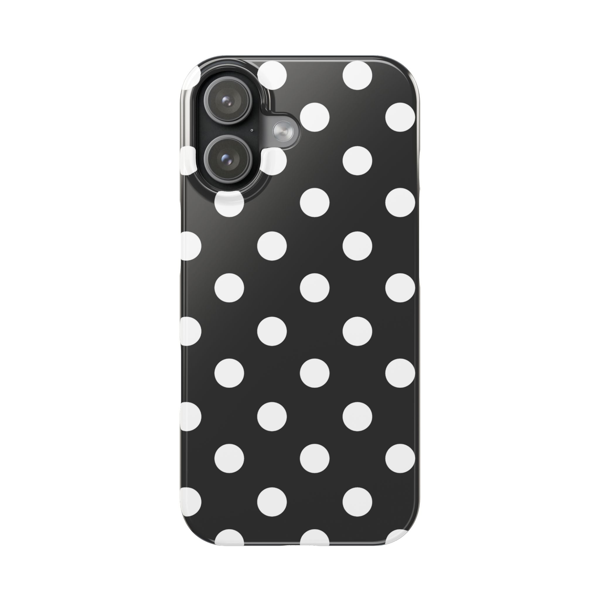 Polka Dot Slim Phone Case — Black & White Retro Dot Pattern