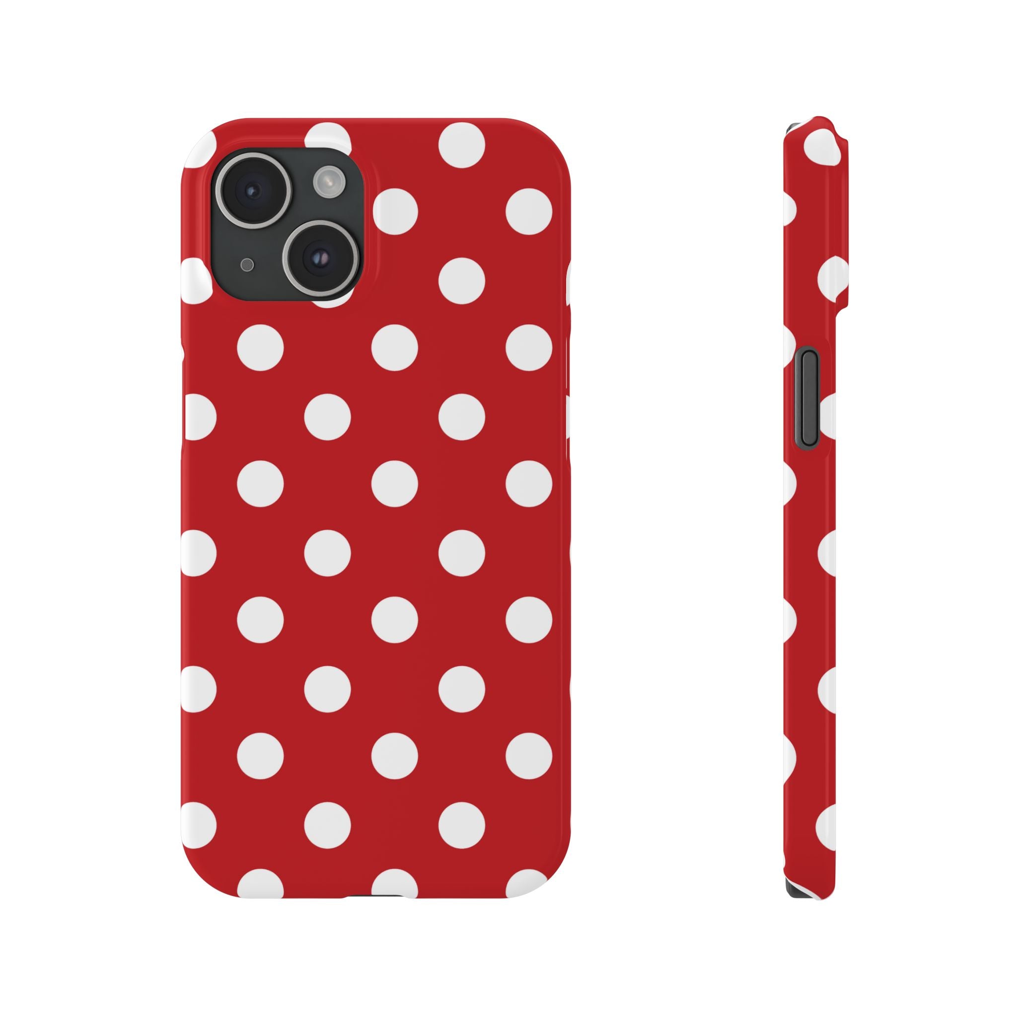 Red Polka Dot Slim Phone Case — Retro Chic iPhone Cover