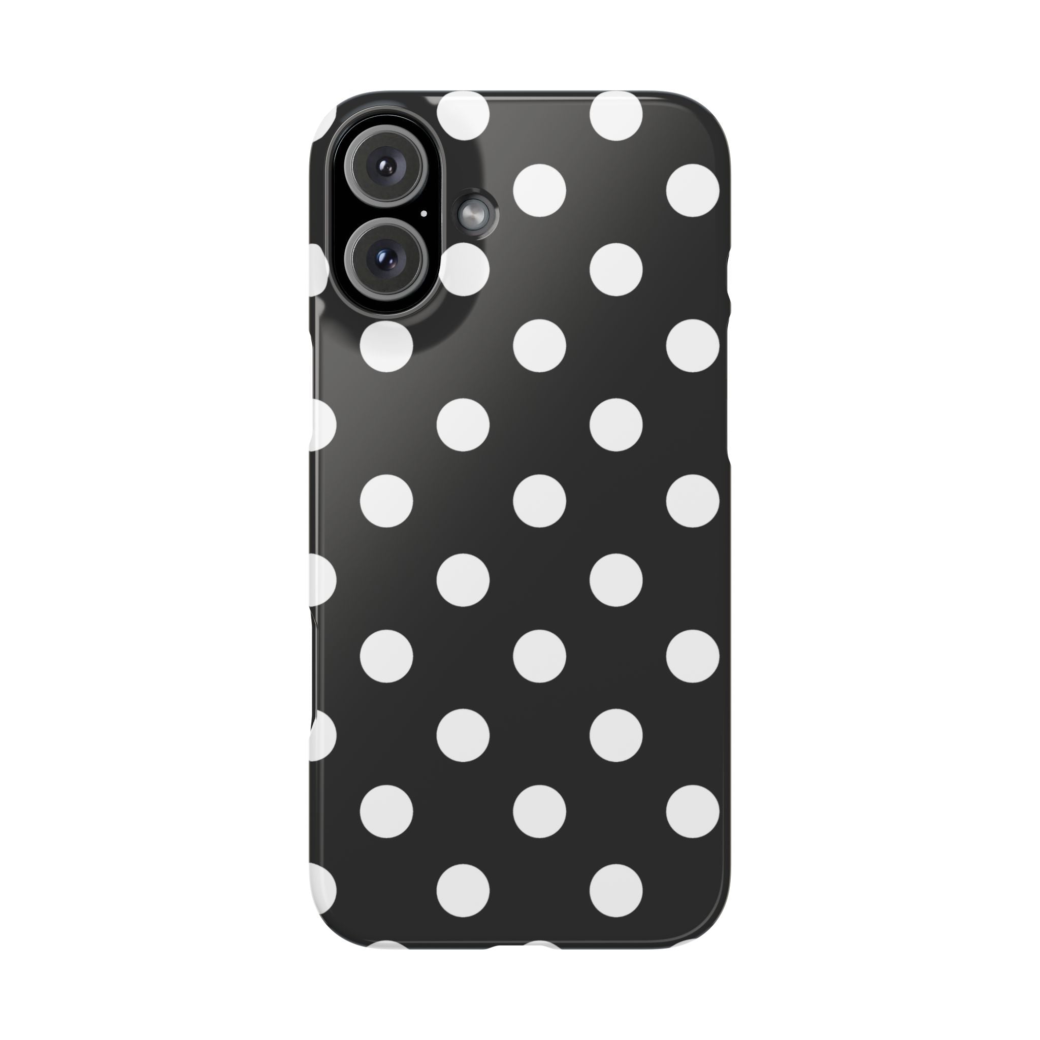 Polka Dot Slim Phone Case — Black & White Retro Dot Pattern