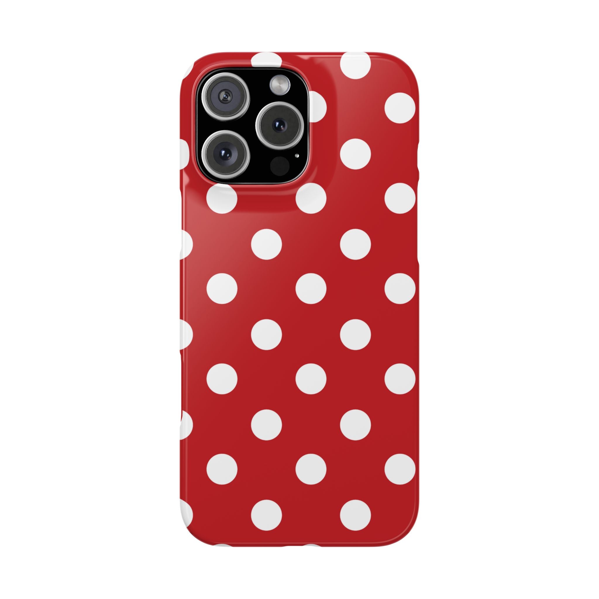 Red Polka Dot Slim Phone Case — Retro Chic iPhone Cover