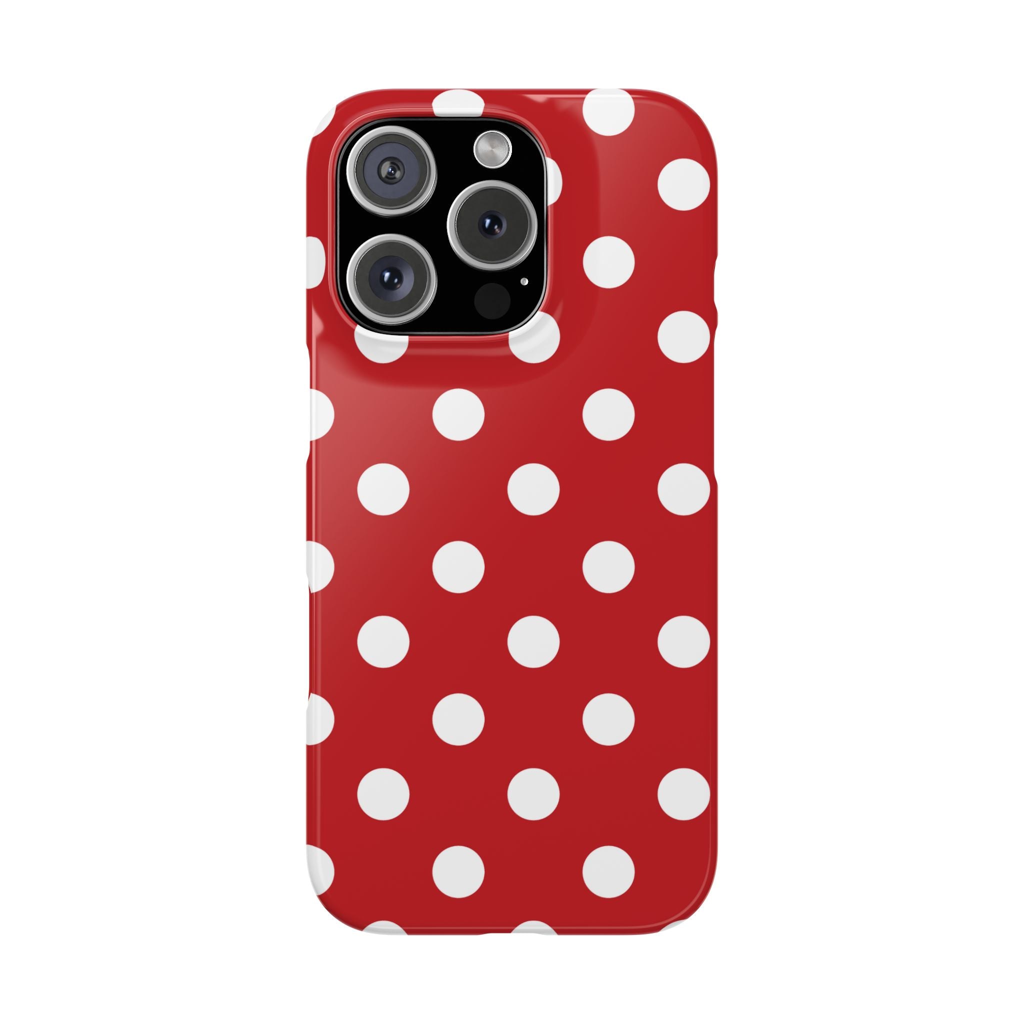 Red Polka Dot Slim Phone Case — Retro Chic iPhone Cover