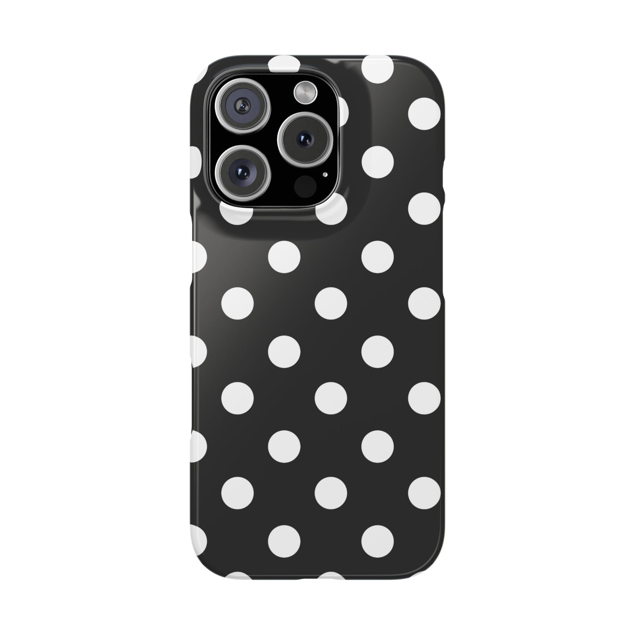 Polka Dot Slim Phone Case — Black & White Retro Dot Pattern